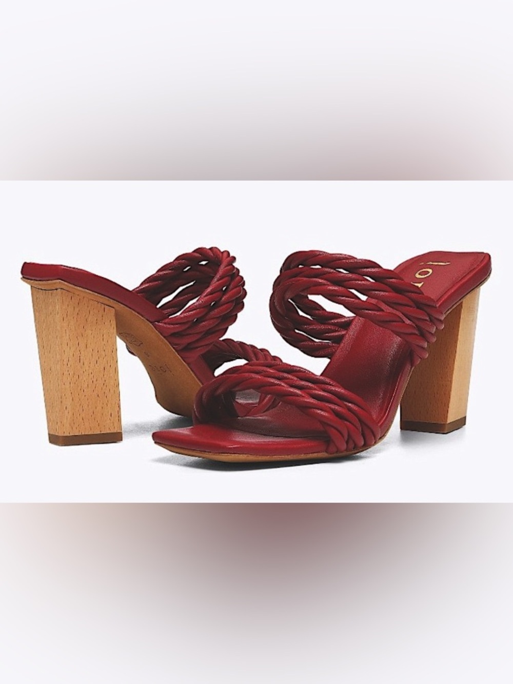 Joie Size 8.5 Wine Leather Wooden Heeled Slip On Sandals